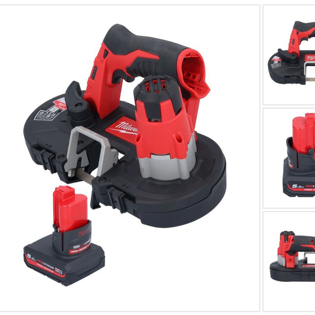 Sierra de cinta sin cable Milwaukee M12 BS-501 12 V 41 x 41 mm + 1x batería 5.0 Ah - sin cargador