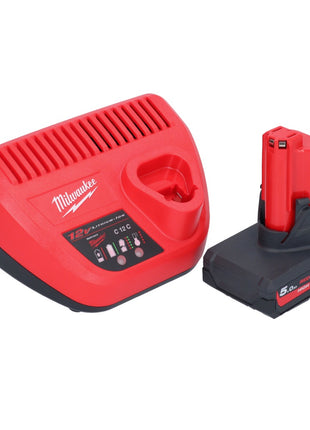 Sierra de cinta a batería Milwaukee M12 BS-501 12 V 41 x 41 mm + 1x batería 5,0 Ah + cargador