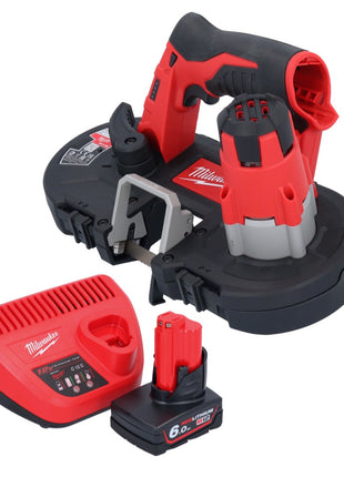 Sierra de cinta a batería Milwaukee M12 BS-601 12 V 41 x 41 mm + 1x batería 6,0 Ah + cargador