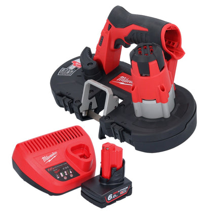 Sierra de cinta a batería Milwaukee M12 BS-601 12 V 41 x 41 mm + 1x batería 6,0 Ah + cargador