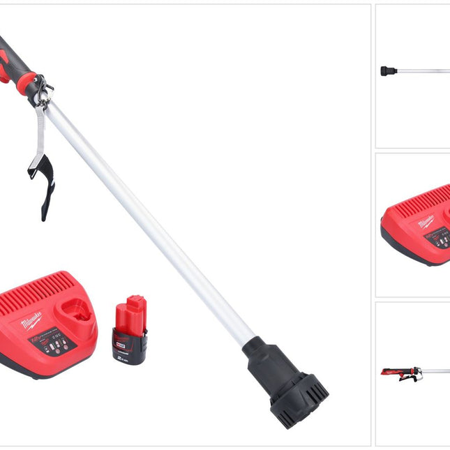 Bomba de trasvase a batería Milwaukee M12 BSWP-201 12 V 34 l/min + 1x batería 2,0 Ah + cargador