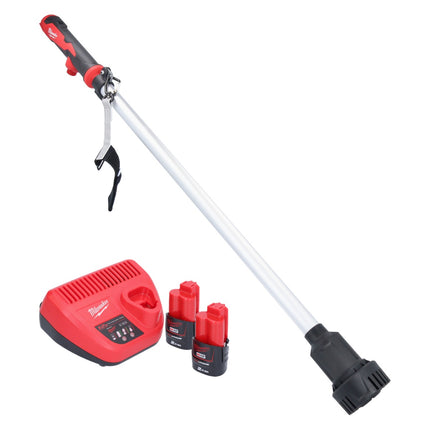 Bomba de trasvase a batería Milwaukee M12 BSWP-202 12 V 34 l/min + 2x baterías 2,0 Ah + cargador