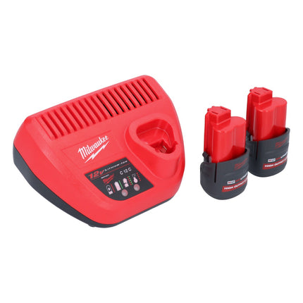 Bomba de trasvase a batería Milwaukee M12 BSWP-252 12 V 34 l/min + 2x baterías 2,5 Ah + cargador