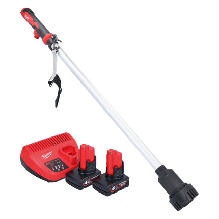 Bomba de trasvase a batería Milwaukee M12 BSWP-402 12 V 34 l/min + 2x baterías 4,0 Ah + cargador