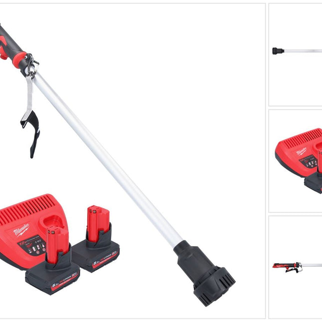 Bomba de trasvase a batería Milwaukee M12 BSWP-502 12 V 34 l/min + 2x baterías 5,0 Ah + cargador