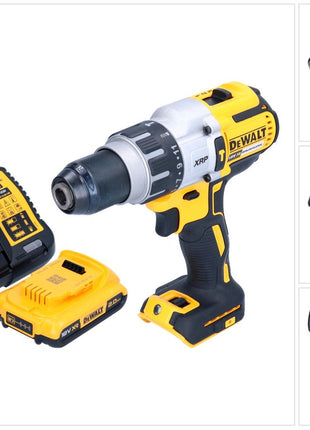 Taladro percutor inalámbrico DeWalt DCD 996 D1 18 V 95 Nm sin escobillas + 1x batería 2,0 Ah + cargador