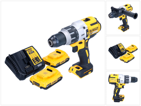 DeWalt DCD 996 D2 cordless impact drill 18 V 95 Nm brushless + 2x rechargeable battery 2.0 Ah + charger