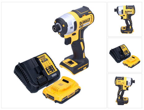 DeWalt DCF 887 D1 cordless impact wrench 18 V 205 Nm 1/4" brushless + 1x rechargeable battery 2.0 Ah + charger