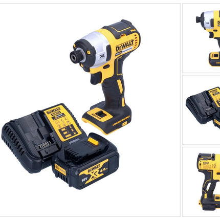 DeWalt DCF 887 M1 cordless impact wrench 18 V 205 Nm 1/4" brushless + 1x rechargeable battery 4.0 Ah + charger