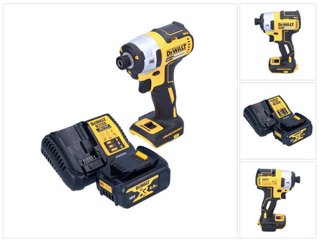 Akumulatorowy klucz udarowy DeWalt DCF 887 M1 18 V 205 Nm 1/4" bezszczotkowy + 1x akumulator 4,0 Ah + ładowarka