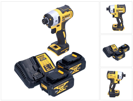 Llave de impacto a batería DeWalt DCF 887 M2 18 V 205 Nm 1/4" sin escobillas + 2x baterías 4,0 Ah + cargador