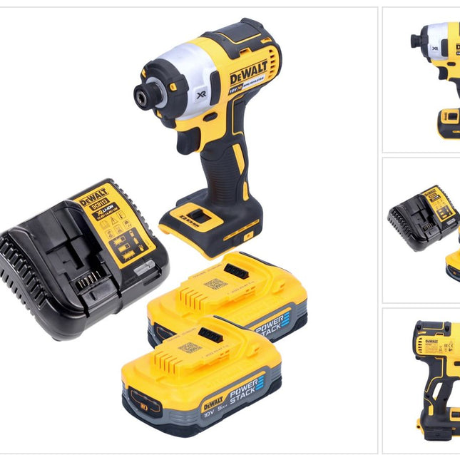 Llave de impacto sin cable DeWalt DCF 887 H2 18 V 205 Nm 1/4" sin escobillas + 2x batería powerstack 5,0 Ah + cargador