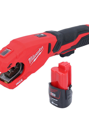 Milwaukee M12 PCSS-201 cortatubos de acero inoxidable a batería 12 V 12 - 28 mm + 1x batería 2,0 Ah - sin cargador