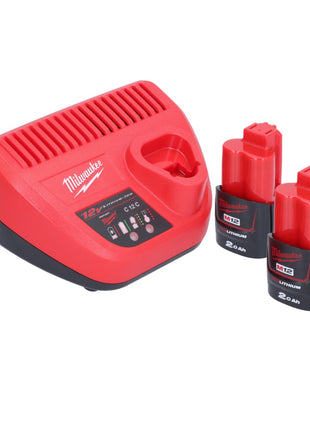 Cortatubos de acero inoxidable a batería Milwaukee M12 PCSS-202 12 V 12 - 28 mm + 2x baterías 2,0 Ah + cargador