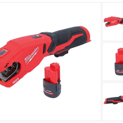 Milwaukee M12 PCSS-251 Tagliatubi a batteria in acciaio inox 12 V 12 - 28 mm + batteria 2,5 Ah - senza caricabatterie