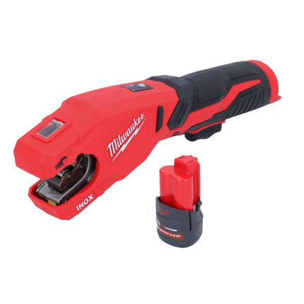 Milwaukee M12 PCSS-251 Tagliatubi a batteria in acciaio inox 12 V 12 - 28 mm + batteria 2,5 Ah - senza caricabatterie
