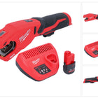 Milwaukee M12 PCSS-251 Tagliatubi a batteria in acciaio inox 12 V 12 - 28 mm + 1x batteria ricaricabile 2,5 Ah + caricatore