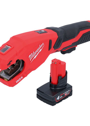 Milwaukee M12 PCSS-401 cortatubos de acero inoxidable a batería 12 V 12 - 28 mm + 1x batería 4,0 Ah - sin cargador