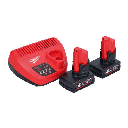 Milwaukee M12 PCSS-402 cortatubos de acero inoxidable a batería 12 V 12 - 28 mm + 2x baterías 4,0 Ah + cargador