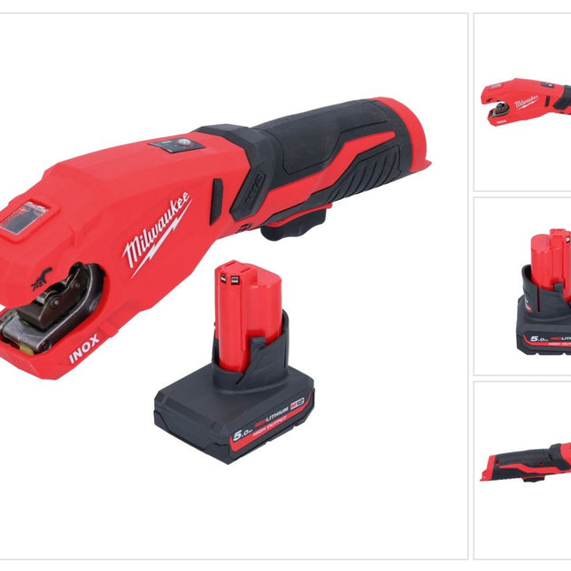 Milwaukee M12 PCSS-501 cordless stainless steel pipe cutter 12 V 12 - 28 mm + 1x rechargeable battery 5.0 Ah - without charger
