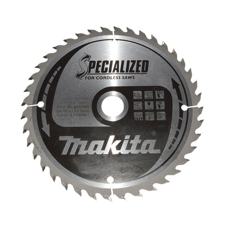 Makita CCF16540E Hoja de sierra SPECIALIZED 165 x 20 mm 40 dientes para madera (B-32954)