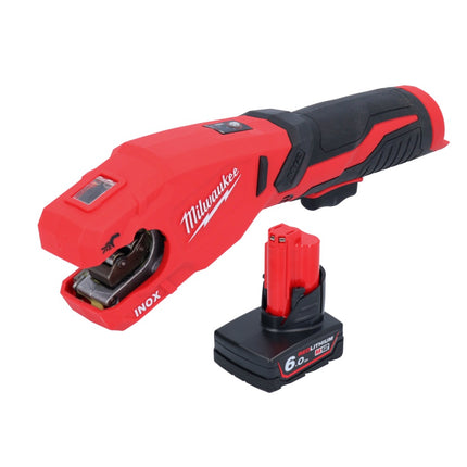 Milwaukee M12 PCSS-601 Cortatubos inalámbrico de acero inoxidable 12 V 12 - 28 mm + 1x batería 6.0 Ah - sin cargador