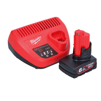 Milwaukee M12 PCSS-601 cortatubos de acero inoxidable a batería 12 V 12 - 28 mm + 1x batería 6,0 Ah + cargador