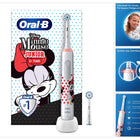 Elektryczna szczoteczka do zębów Oral-B Junior Minnie Mouse Elektryczna szczoteczka do zębów dla dzieci od 6 lat 360° regulacja nacisku 2 tryby szczotkowania, w tym timer, biała + 2 dołączane końcówki