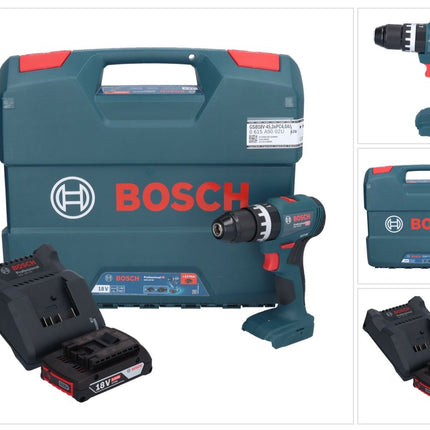 Bosch GSB 18V-45 Taladradora percutora profesional sin cable 18 V 45 Nm + 1 acumulador 2,0 Ah + cargador + maletín en L