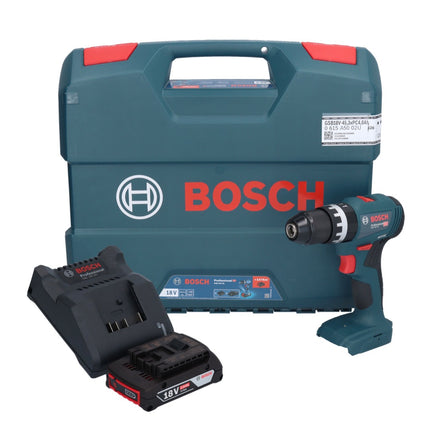 Bosch GSB 18V-45 Taladradora percutora profesional sin cable 18 V 45 Nm + 1 acumulador 2,0 Ah + cargador + maletín en L