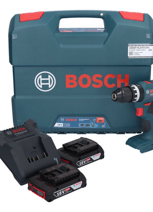 Bosch GSB 18V-45 Professional taladro percutor inalámbrico 18 V 45 Nm (06019K3302) sin escobillas + 2x batería 2,0 Ah + cargador + maletín L