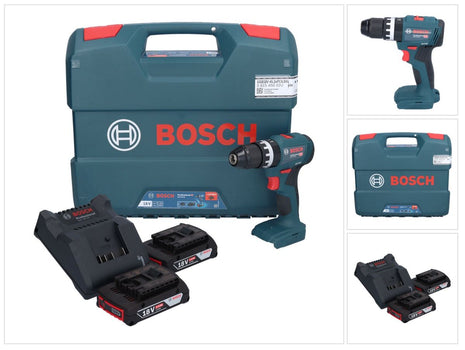 Bosch GSB 18V-45 Profesjonalna akumulatorowa wiertarko-wkrętarka udarowa 18 V 45 Nm ( 06019K3302 ) Bezszczotkowa + 2x akumulator 2,0 Ah + ładowarka + walizka L