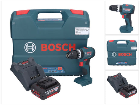 Bosch GSB 18V-45 Taladro percutor inalámbrico profesional 18 V 45 Nm sin escobillas + 1x batería 4,0 Ah + cargador + maletín L