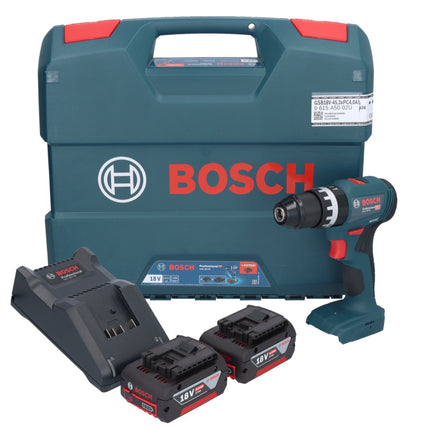 Bosch GSB 18V-45 Taladro percutor profesional sin cable 18 V 45 Nm + 2 acumuladores 4,0 Ah + cargador + maletín en L