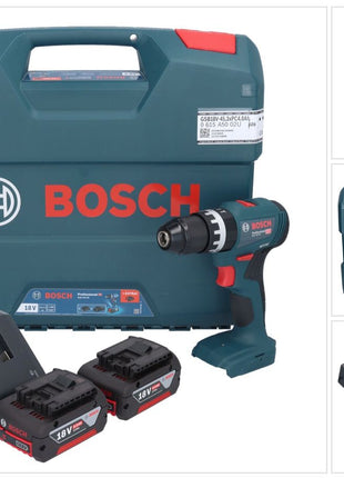 Bosch GSB 18V-45 Professional Akku Schlagbohrschrauber 18 V 45 Nm Brushless + 2x Akku 4,0 Ah + Ladegerät + L-Case