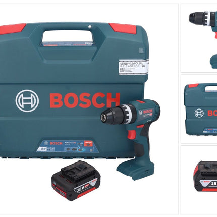 Bosch GSB 18V-45 Taladro percutor inalámbrico profesional 18 V 45 Nm sin escobillas + 1x batería 5,0 Ah + estuche L - sin cargador