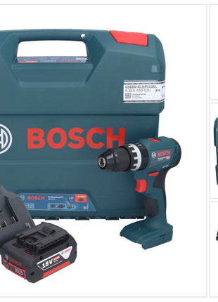 Bosch GSB 18V-45 Taladro percutor inalámbrico profesional 18 V 45 Nm sin escobillas + 1x batería 5,0 Ah + cargador + maletín L