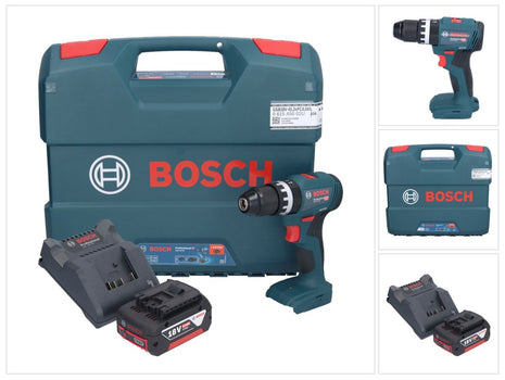 Bosch GSB 18V-45 Professional Perceuse-visseuse à percussion sans fil 18 V 45 Nm Brushless + 1x batterie 5,0 Ah + chargeur + L-Case