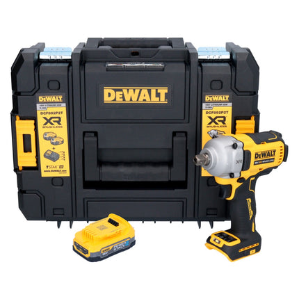 DeWalt DCF 892 NT cordless impact wrench 18 V 813 Nm 1/2" Brushless + 1x battery 1,7 Ah + TSTAK - without charger