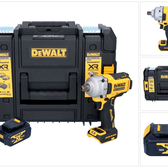 DeWalt DCF 892 NT Atornillador de impacto a batería 18 V 813 Nm 1/2" sin escobillas + 1 batería 4,0 Ah + TSTAK - sin cargador
