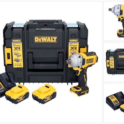 DeWalt DCF 892 P2T Clé à choc 18 V 813 Nm 1/2'' Brushless + 2x batterie 5,0 Ah + chargeur + TSTAK