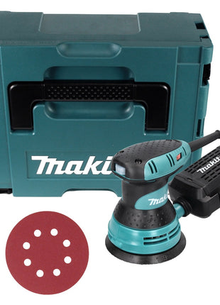 Lijadora excéntrica Makita BO 5031 300 vatios 125 mm + 50x papel de lija K240 + Makpac