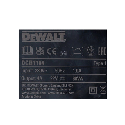 DeWalt DCB 1104 Quick charger 10.8 - 18 V 4.0 A for XR Li-Ion batteries