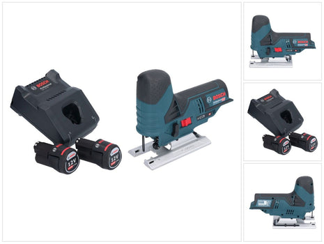 Bosch GST 12V-70 Sierra de calar inalámbrica profesional 12 V 70 mm + 2x baterías 2,0 Ah + cargador