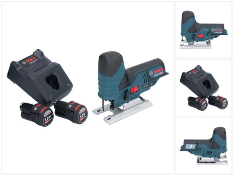 Bosch GST 12V-70 Seghetto alternativo professionale a batteria 12 V 70 mm + 2x batteria 3,0 Ah + caricabatterie gert