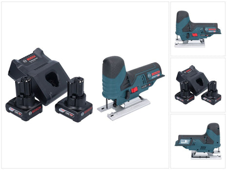 Bosch GST 12V-70 Sierra de calar profesional a batería 12 V 70 mm + 2x baterías 6,0 Ah + cargador