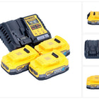 DeWalt DCB 1104 E3 battery starter set 12 V / 18 V 3x Powerstack battery 1.7 Ah + DCB 1104 charger