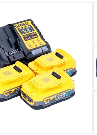 DeWalt DCB 1104 E3 Kit de démarrage sans fil 12 V / 18 V 3x batterie Powerstack 1,7 Ah + chargeur DCB 1104