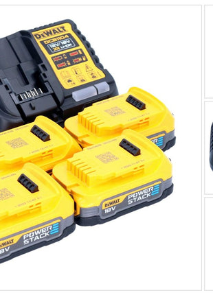 DeWalt DCB 1104 E4 kit de inicio de batería 12 V / 18 V 4x batería Powerstack 1,7 Ah + cargador DCB 1104