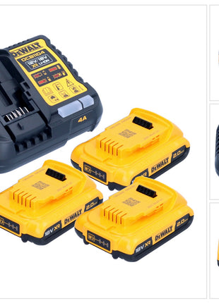 DeWalt DCB 1104 D3 set de arranque de batería 12 V / 18 V 3x batería 2,0 Ah + cargador DCB 1104